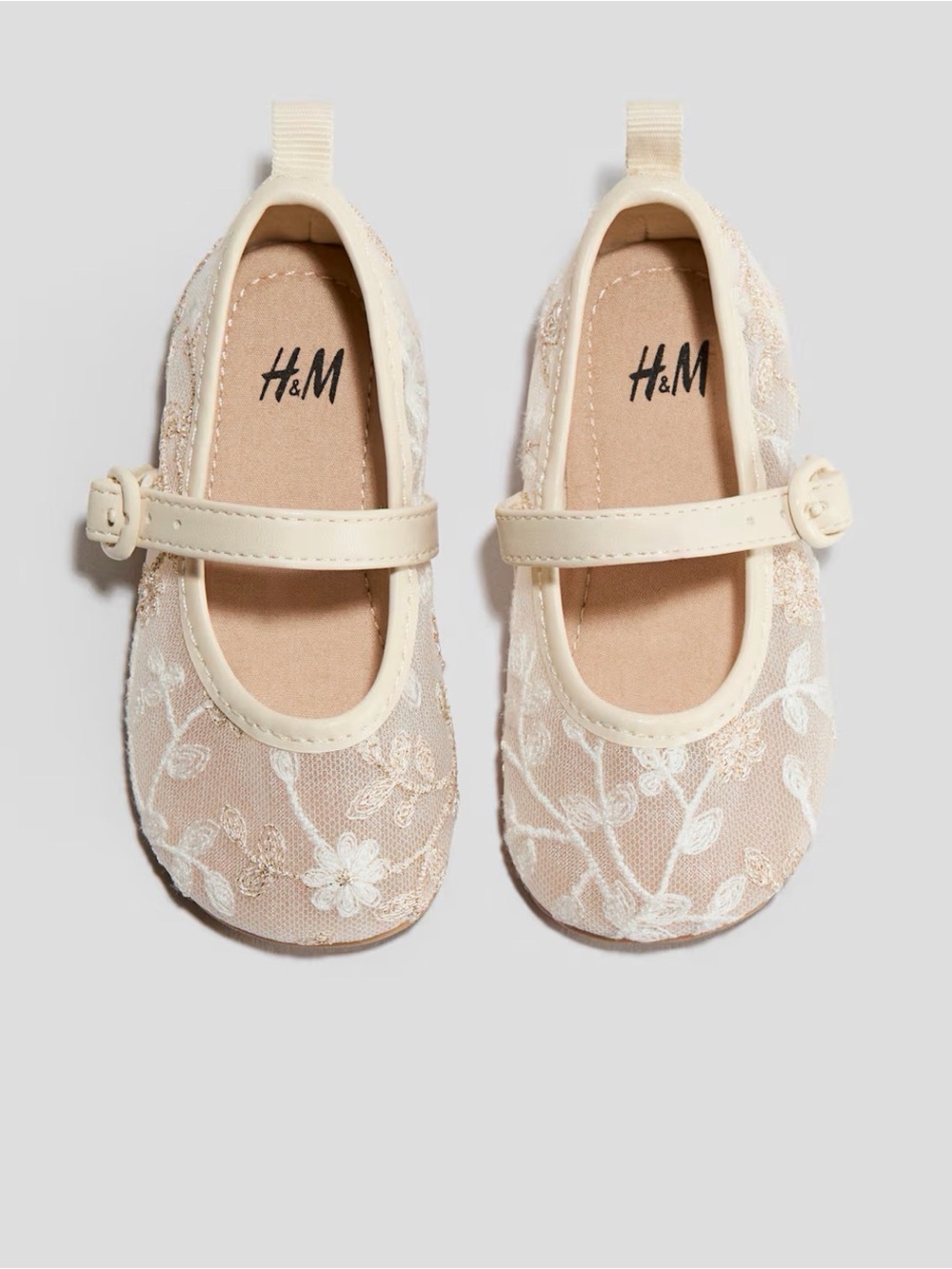 H&M Cream Lace Baby Mary Jane Shoes